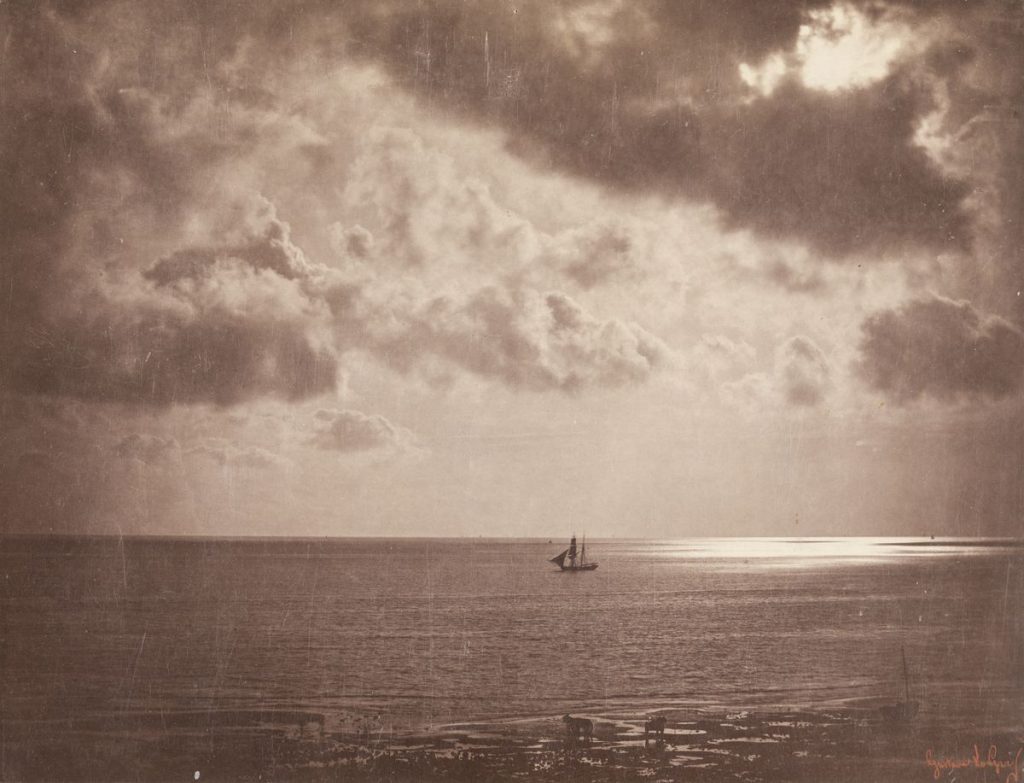 Gustave Le Gray (1820-1884), Le Brick, Zweimaster im Mondschein, 1856, Albuminpapier, © Archiv der Universität der Künste, Berlin
